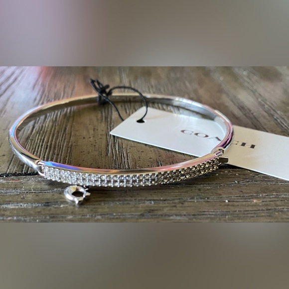 Coach Signature Pave Bar Hinged Bangle - Picture 4 of 6